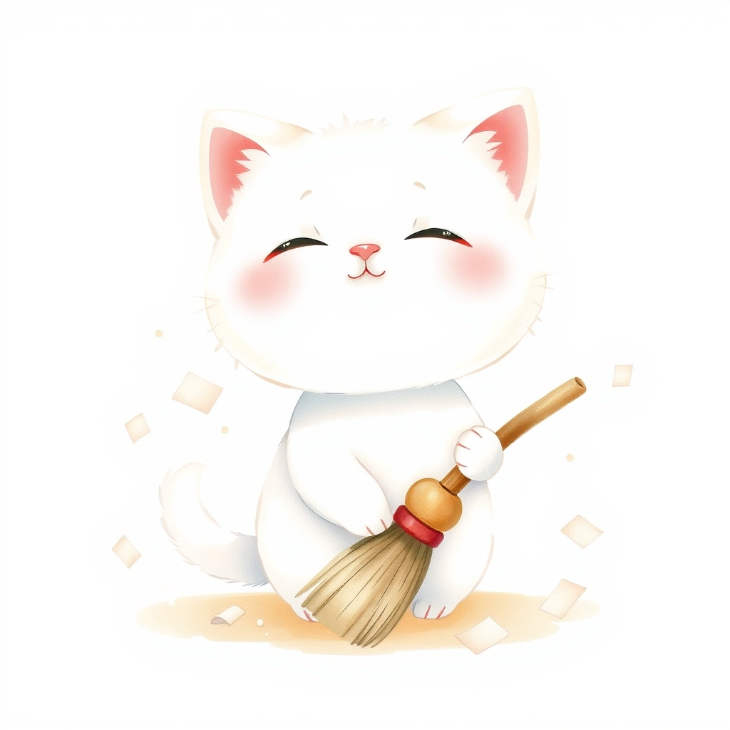 ほうきで そっと 拾う maomao
