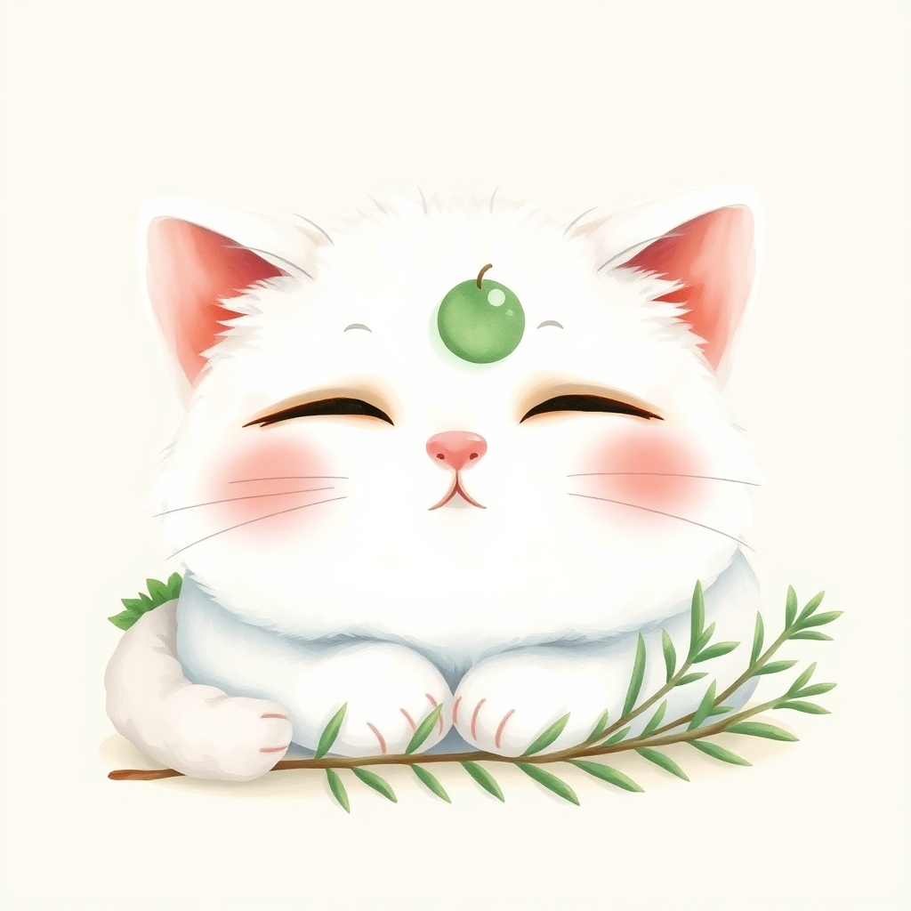 植物のそばでひと休みする maomao
