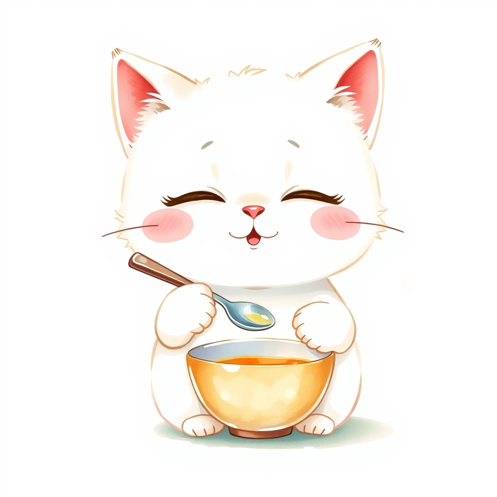 両手がふさがる白猫