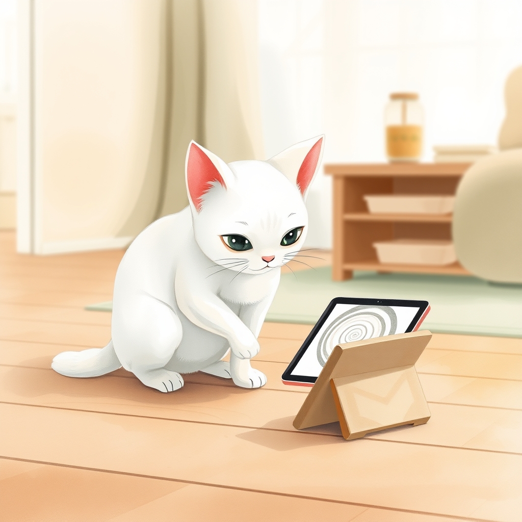 タブレットの渦に狙いを定める maomao